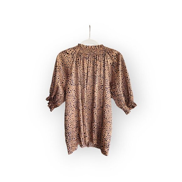 Anthropologie Current Air Dotty Tie-Neck Blouse size M - Picture 2 of 10